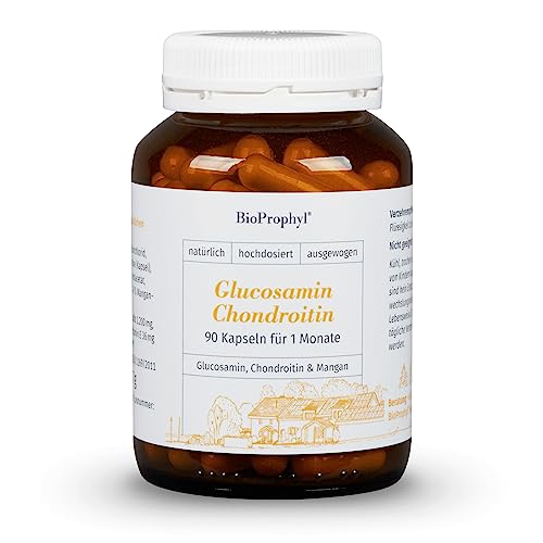 BioProphyl® Glucosamin Chondroitin - Gelenkkomplex mit 400mg Glucosaminsulfat und 200mg Chondroitinsulfat ergänzt mit Vitamin E und Mangan - 90 Kapseln