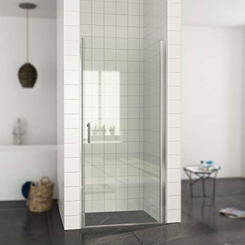 Duschtür Pendeltür 70 x 185 cm Duschwand Schwingtür ohne Rahmen, NANO Glas