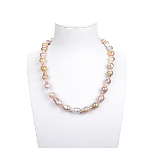 VELUNE Schmuck 50,8 cm Naturperle 15 mm mehrfarbig Keshi barocke Perlenkette Verschluss klassisch for Damen erfüllen Ketten für Damen