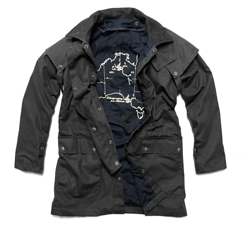 Kakadu Traders Australia Drover Herren-Regen-Jacke, Wachs-Jacke mit abnehmbaren Schultercape und herausnehmbarem Innenfutter bis Größe 5XL (64-66)