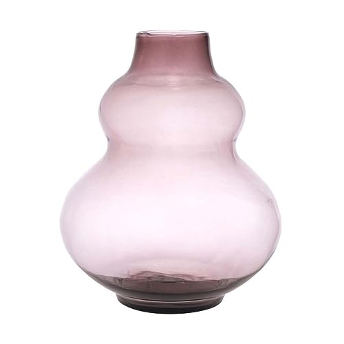 INNA-Glas Bauchige Glas Vase Lazaro, recycelt, violett-klar, 25 cm, Ø 19 cm - Farbige Vase