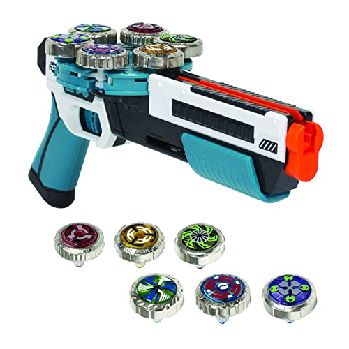 SPINNER MAD 86433 Mini Hexa Blaster by Silverlit, Spielzeug Pistole, 1 Blaster mit 6 Spinnern, kompatibel mit der gesamten Spinner Mad Range, bunt, ab 5 Jahren