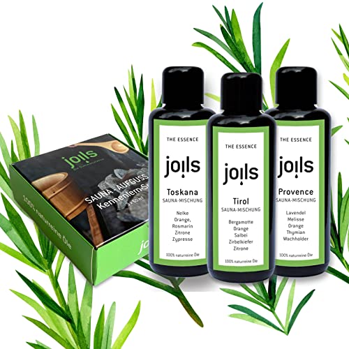 JOILS® Saunaaufguss Set II, naturrein, 3x50ml, 100% naturreines Öl für Ihre Sauna, Bio-Saunaöl im Geschenkset