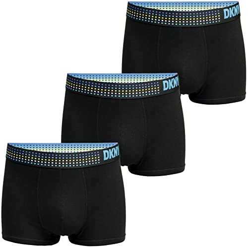 DKNY Herren Mens Mainline Boxer Trunks (3-Pack) Boxershorts, Black,