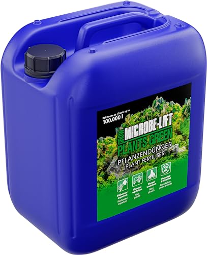 MICROBE-LIFT® - Plants Green | Pflanzen Dünger für Aquarium Pflanzen | Volldünger mit Vitaminen und Spurenelementen für gesunde Aquarien Pflanzen | Süßwasseraquarium Aquascaping | Inhalt: 5L