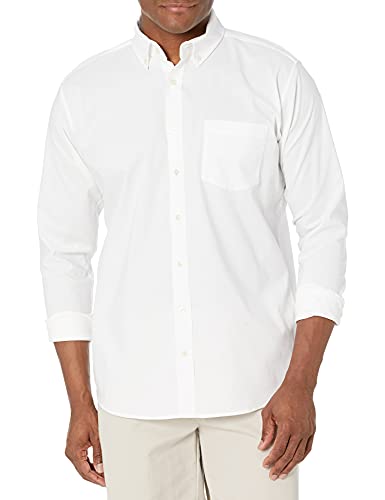 Izod Herren Hemd Uniform Young Long Sleeve Button-Down Oxford - Weiß - (48 DE/50 DE) L