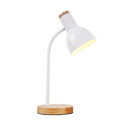 Bel Air Home - Schreibtischlampe ARGOS Serie, Holz, E-27, stilvolle Beleuchtung für dein Arbeitszimmer oder Büro (GLÜHBIRNE NICHT INBEGRIFFEN)(WEISS)