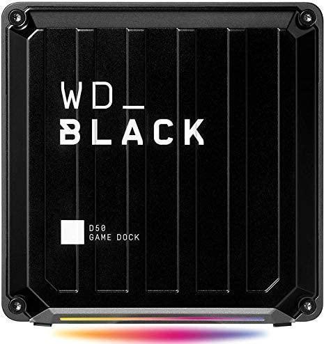 WD_Black D50 Game Dock 1 TB (2x Thunderbolt 3 Anschlüsse, DisplayPort 1.4, 2x USB-C, 3x USB-A, Audio Ein/Aus und Gigabit Ethernet anpassbare RGB-Beleuchtung) schwarz