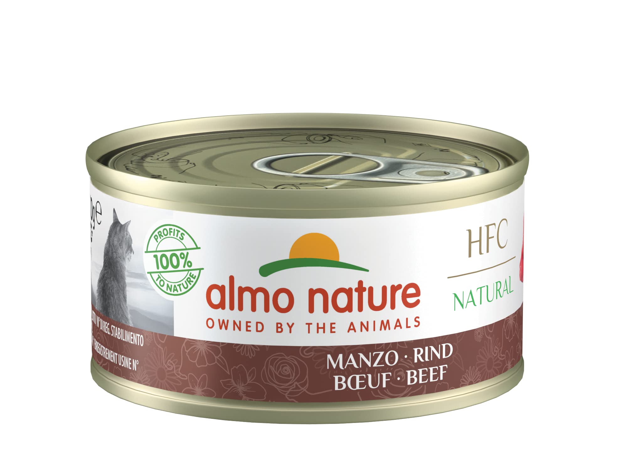 Almo Nature HFC Natural Katzenfutter nass -Rind 24er Pack (24 x 70g)