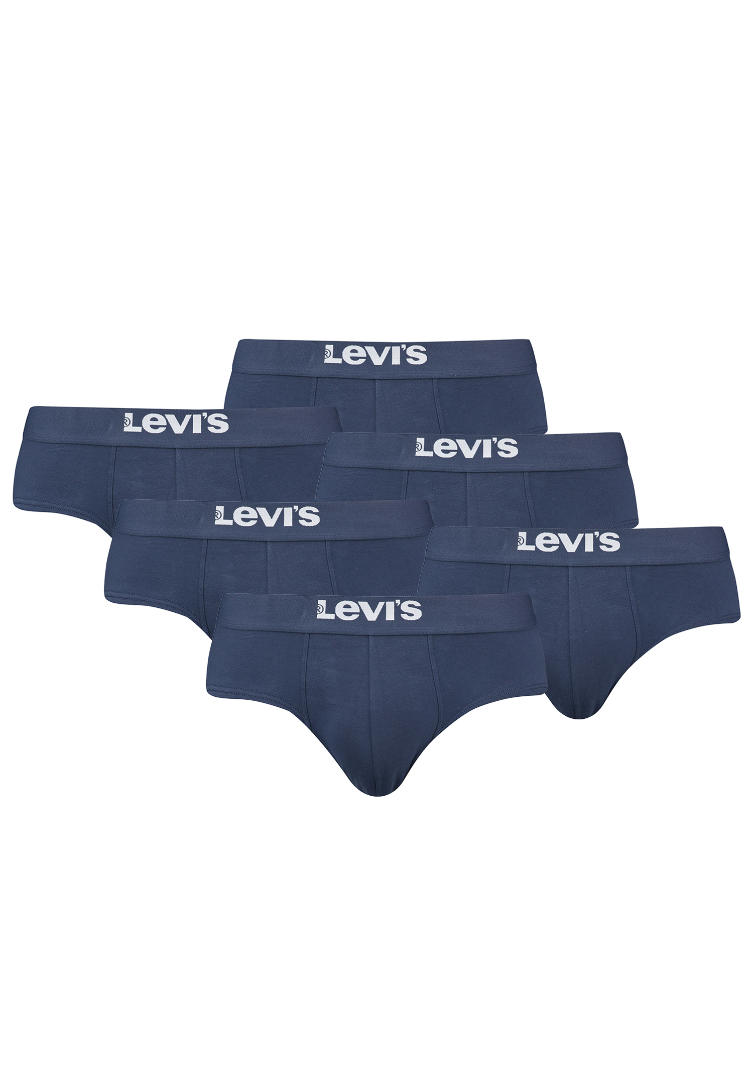 Levi&#039;s Solid Basic Herren Slips Unterwäsche aus Bio-Baumwolle im 6er Pack