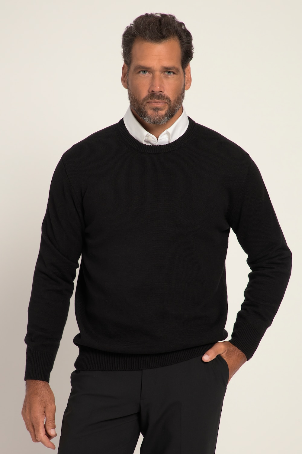 Große Größen Pullover, Herren, schwarz, Größe: 7XL, Baumwolle, JP1880