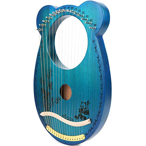 Harfe, hochwertiges Holzmaterial aus massivem Mahagoni für einen besseren Klang. Mahagoni-Harfe mit 1 X Harfe 1 X-Tuner 1 X Handbuch zum Spielen für Geschenk