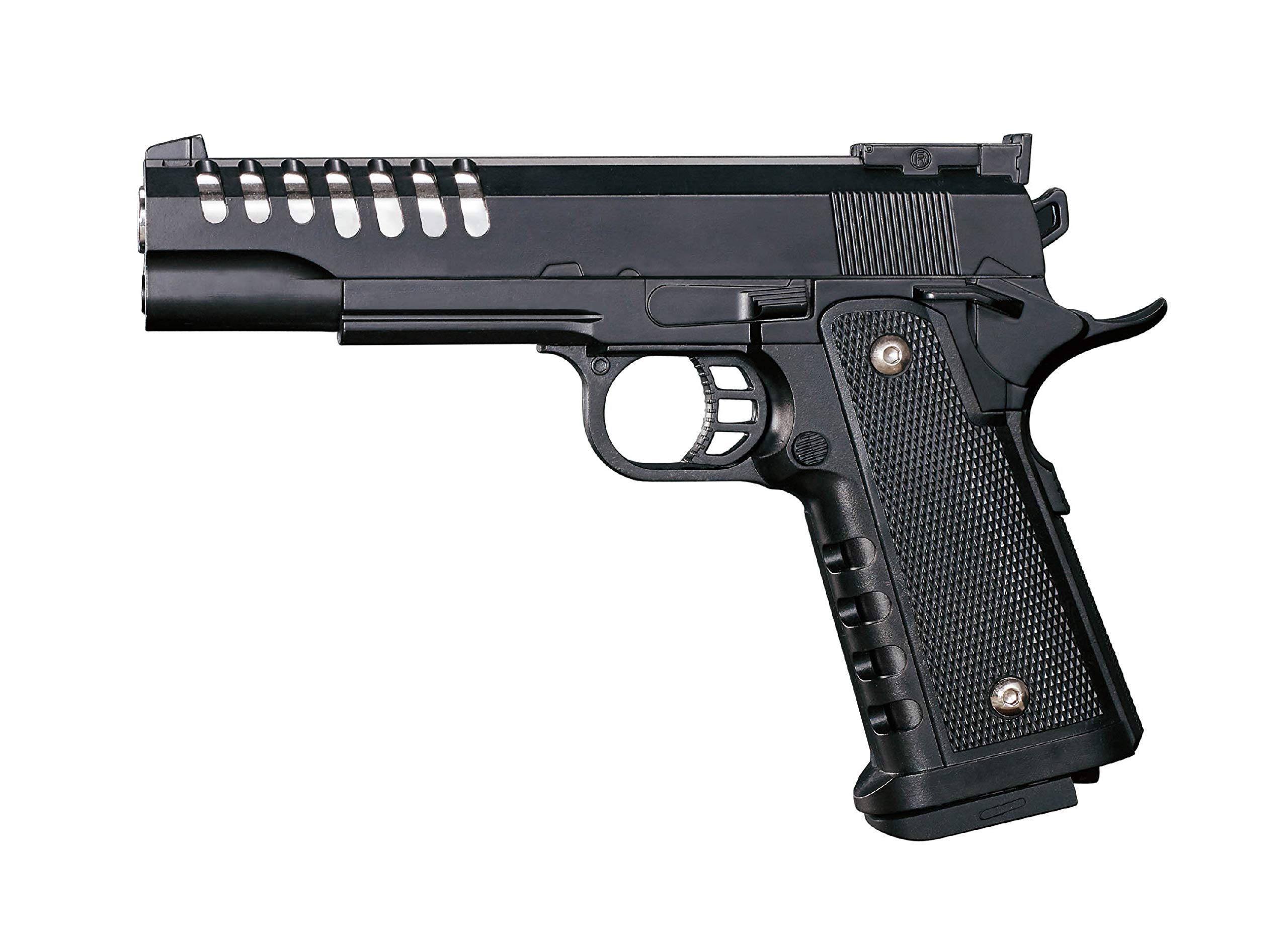 Rayline Softair RV303 Schwarz Metall Softair Pistole (Federdruck) Gewicht 350 g, 6mm Kaliber, Farbe: Schwarz, (unter 0,5 Joule - ab 14 Jahre), Länge: 220 mm