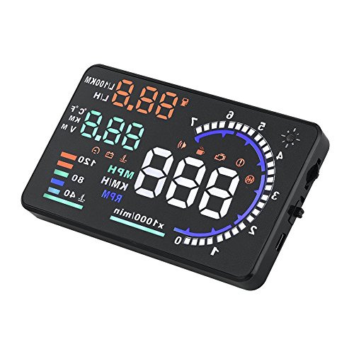 VGEBY Universal Auto A8 HUD 5,5 Zoll GPS Head Up Display OBDII Schnittstelle Geschwindigkeitsmesser Auto Tachometer Mit LED Multi Color Display