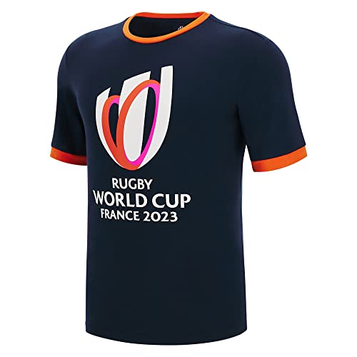 Macron T-Shirt für Erwachsene, Rugby World Cup 2023, blau, 58
