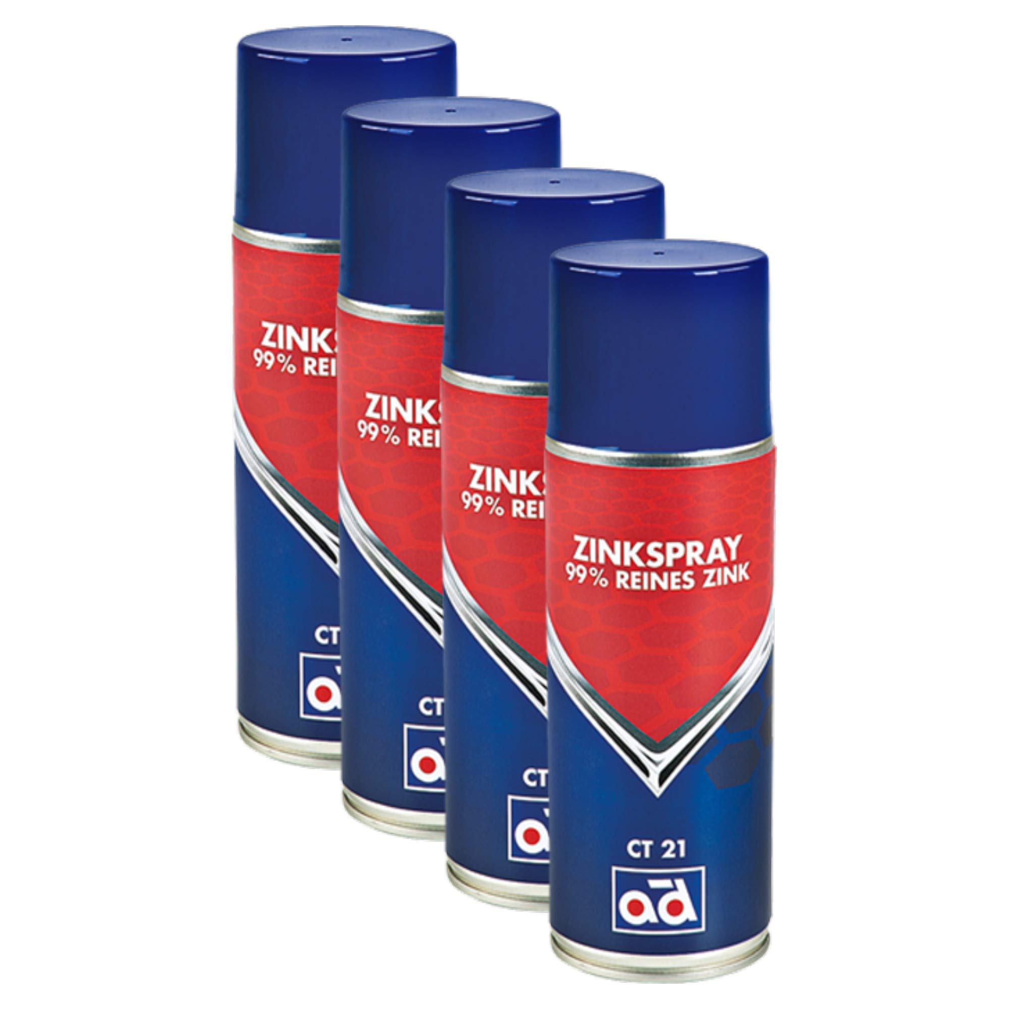 AD Chemie 4X Zink-Spray Ct 21 400ml Aerosoldose Spraydose Spray Auto Zink Lackspray Rostschutz Rost Zinkspray Karosserie Grundierung Hitzebeständig Bremsen Rostumwandler 41619057