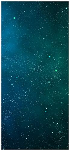 Wallario Selbstklebende Türtapete Sternenhimmel - Milchstraße und Sterne bei Nacht - 93 x 205 cm in Premium-Qualität: Abwischbar, Brillante Farben, rückstandsfrei zu entfernen