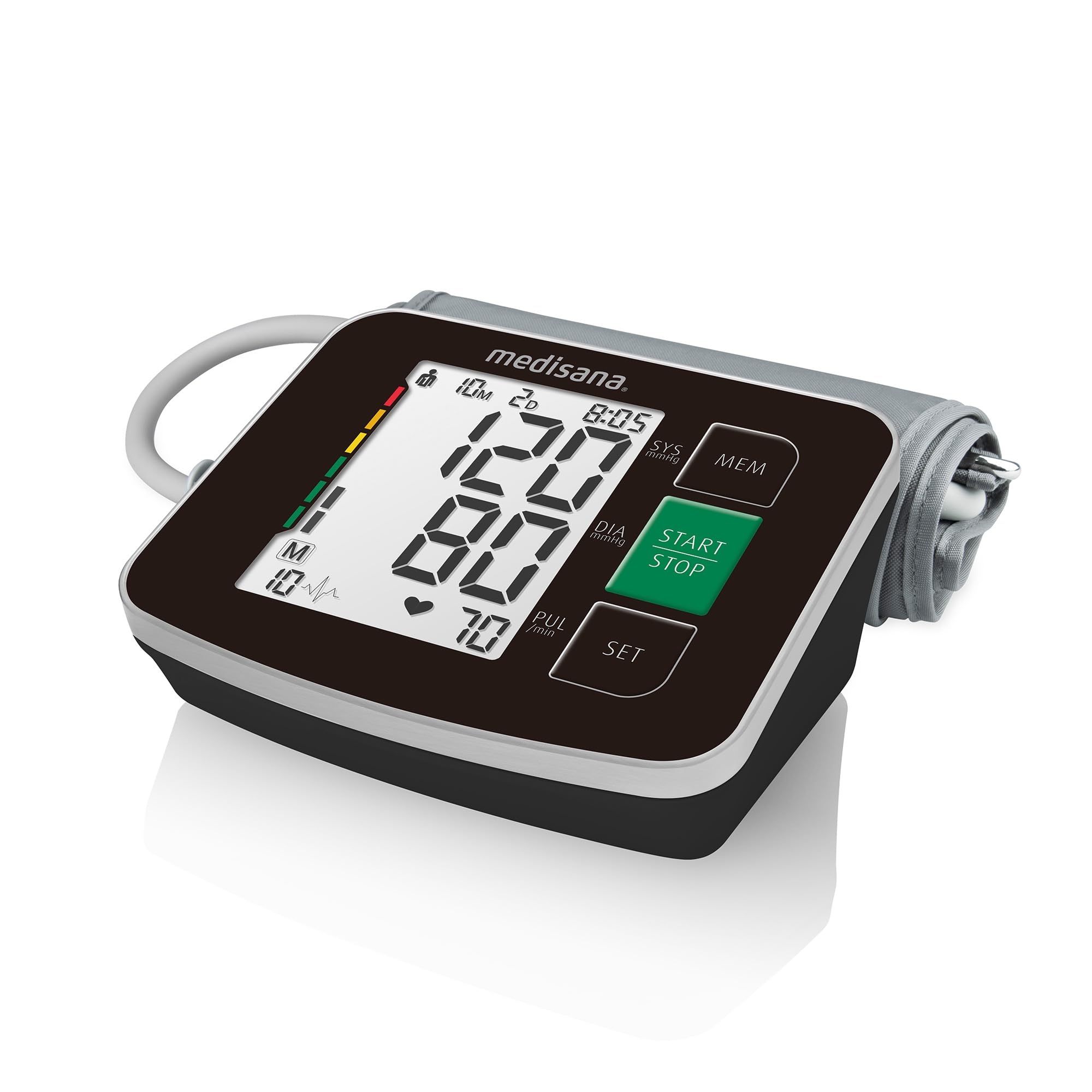 medisana BU 516 Oberarm-Blutdruckmessgerät, präzise Blutdruck und Pulsmessung mit Speicherfunktion, Ampel-Skala, Funktion zur Anzeige eines unregelmäßigen Herzschlags