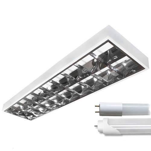 LED Rasterleuchte Empty 2x120cm Tube Tageslicht 6000K Set