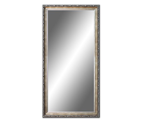 100 x 50 cm, 50 x 100cm Spiegel mit Rahmen, Badezimmerspiegel Antik, Alte Spiegel, Handgefertigte, Stabiler Rückwand, Rahmenleiste: 60 mm breit und 45 mm hoch, Rahmen Farbe: Gold- Silber
