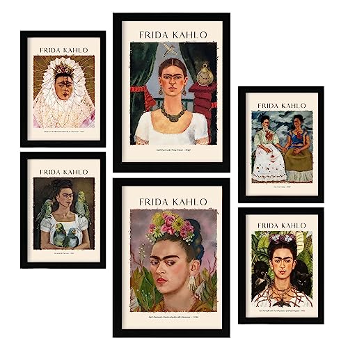 Nacnic Frida Kahlo Posterblatt. Malergalerie. Dekorative Gemälde für Ihr Wohnzimmer, Schlafzimmer, Zuhause. Wandkunstdrucke. Größen A4 und A3