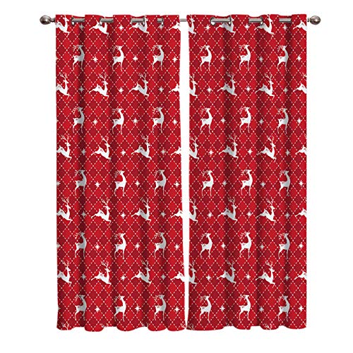 YUANCHENG Merry Christmas Geometic Window Curtains Curtains for Living Room Decorative Items Living Room