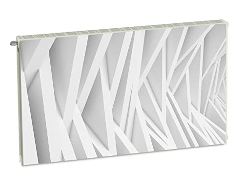 Magnet Heizkörperverkleidung Heizkörperabdeckung Weiss Abstrakt 100x60 cm Heizung Abdeckung Verkleidung Magnetische Abdeckmatte Kühlschrank aus Einem Flexiblen Magneten Digitaler Aufdruck