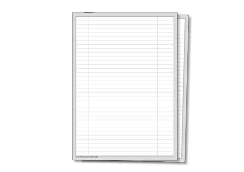 Einlegeblätter für Karteitaschen, 3 unbeschriftete Spalten, DIN A4, Farbe: Weiß, 100 Stück