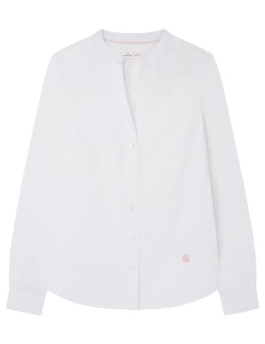 SPRINGFIELD Damen Mandarin Collar Oxford Blouse Bluse, White, 38