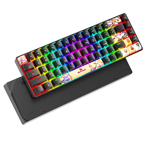 Tragbare 60% Mechanische Gaming-Tastatur 18 Chroma RGB Hintergrundbeleuchtung ultrakompakter Mini-Kompakter 68-Keys-Farbstoff-Sublimation Anime PBT-Tastatur