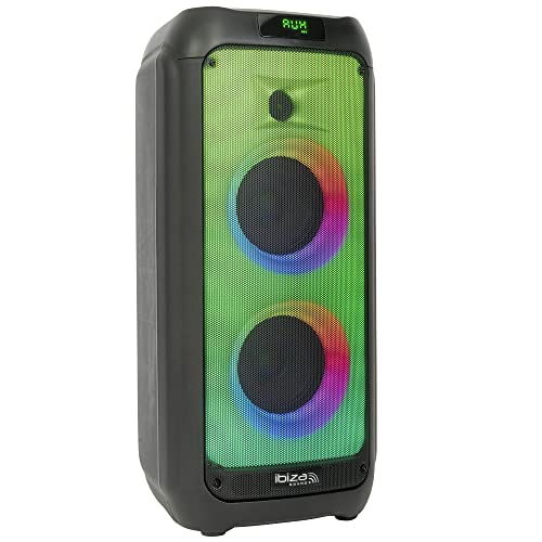 WAVE6 - IBIZA - 250W/2x5,25" Akku-Lautsprecher mit Bluetooth, USB und microSD - WAVE LED-Effekt und drahtlose TWS-Verbindung - Schwarz
