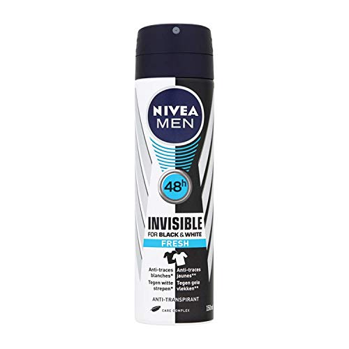 6er Pack - Nivea Deospray Men - Invisible Black & White Fresh - 150 ml
