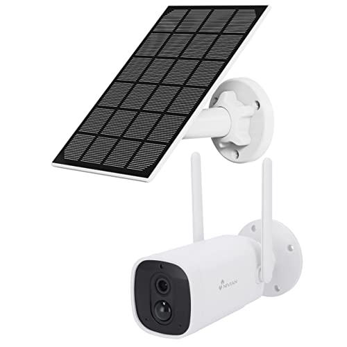 NIVIAN -WiFi-Überwachungskamera+Solarpanel, Lange Lebensdauer, 10400 mAh, volle HD-Bewegungserkennung und menschliche Erkennung, geeignet für den Außenbereich, Nachtsicht, Zwei-Wege-Audio, Google