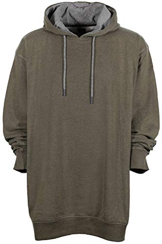 Kitaro Hoody Kapuzenpullover Sweatshirt Pulli Basic Herren Langarm, Farbe:Oliv, Herrengrößen:5XL
