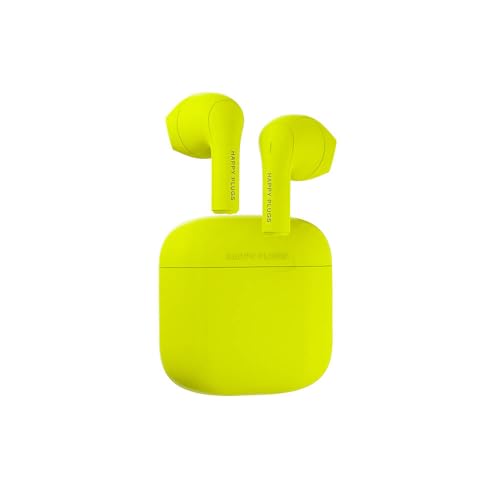 Happy Plugs Joy – Fashion Wireless Earphones - 12 Hours Battery Life - Iconic Colors - Sweatproof – Neon Yellow