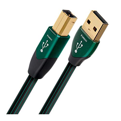 AudioQuest Forest Adapterkabel USB-A zu USB-B, Stecker auf Stecker, 3 m, Schwarz/goldfarben