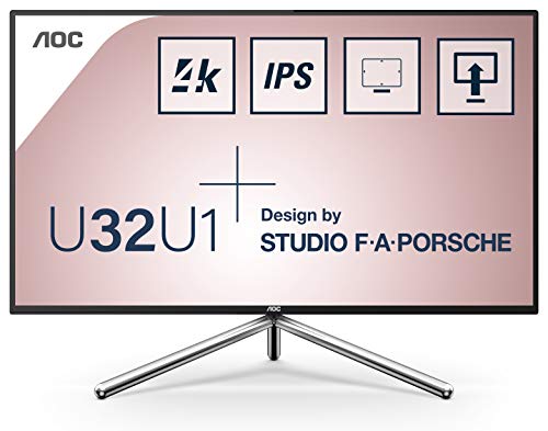 AOC U32U1 80 cm (31.5 Zoll) Design Monitor (HDMI, DisplayPort, USB-C, USB Hub, 5ms Reaktionszeit, 3840x2160, 60 Hz, HDR 600) schwarz