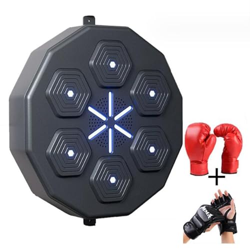 YuanSpring Intelligentes Boxtraining Smart Boxer, elektronisches Bluetooth-Boxgerät, wandmontiertes Boxsportgerät mit 2 Paar Boxhandschuhen