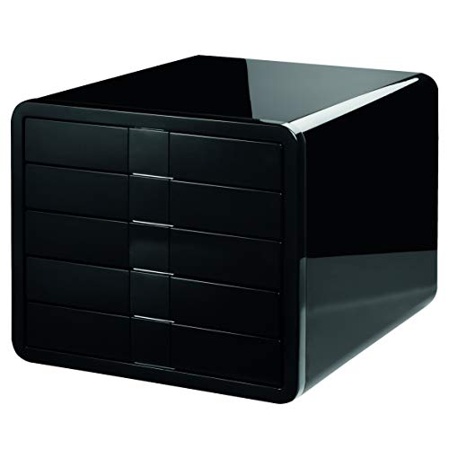 HAN Schubladenbox i-Box 1551-13 in Schwarz / Innovative & hochwertige Schreibtisch Box mit 5 Schubladen für Format A4-C4 / Für ein organisiertes, modernes Büro
