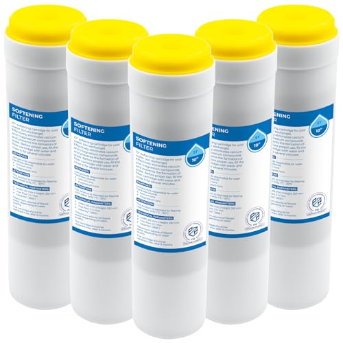 Enthärtung Wasserfilter 10" Filtereinsatz Filterkartusche Filterpatrone Vorfilter Activkohl, Filtergehäuse Filtereinsatz 10” in Verschiedenen Größe (5 Stück, Enthärtung)