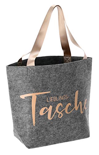 MC Trend Shopper Große Tasche aus Filz Einkaufstasche Umhängetasche Schultertasche Bag Hochwertig (Lieblingstasche)