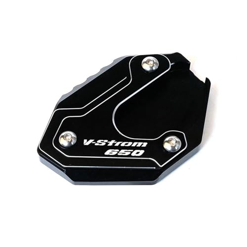 Für V-Strom 650/XT VSTROM 650 DL650 2004-2022 2021 Motorrad CNC Kickstand Fuß Seitenständer Verlängerung Pad Stützplatte Motorrad Seitenständer Unterstützung (Color : Black(New))