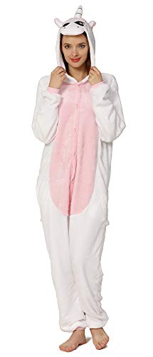Yimidear Unisex Adult Pyjamas Cosplay Tier Onesie Nachtwäsche Nachtwäsche, Pink Unicorn, S
