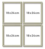 Schipper 605170704 Malen nach Zahlen, Alurahmen Quattro je 18 x 24 cm, goldglänzend ohne Glas für Ihr Kunstwerk, einfache Selbstmontage