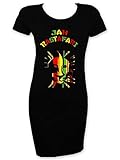 Jah Rastafari Reggae Short Sleeve T-Shirt-Kleid, Schwarz