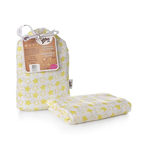 XKKO BMB Wrap 120 x 120 cm – Little Stars Lemon