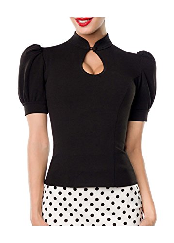 Belsira Damen Jersey-Bluse im Retro-Style XL