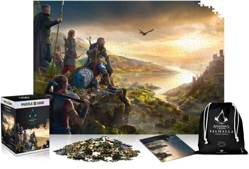 GOOD LOOT Assassins Creed Valhalla Vista of England Puzzles Premium Box Sack Poster Computerspiel Spielepuzzles für Jugendliche und Erwachsene Freizeitideen Inspiriert Computerspiel 1000 Teile