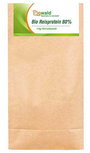 Piowald BIO Reisprotein - 1 kg Vorratspackung, EU-Herstellung, Pflanzliches Eiweißpulver, Vegan und Glutenfrei