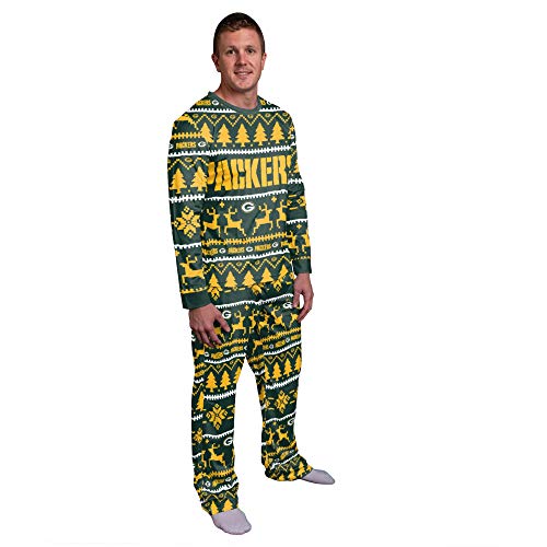 FOCO NFL Winter Xmas Pyjama Schlafanzug - Green Bay Packers - L